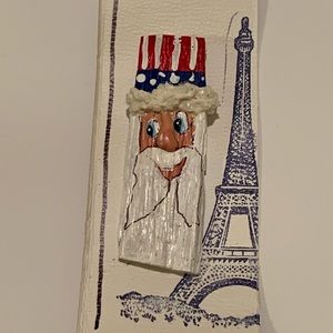 HANDMADE WOMEN’S UNCLE SAM DRIFTWOOD BROOCH.